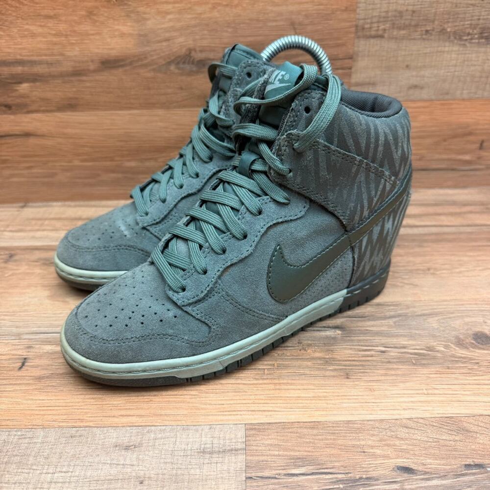 Nike Dunk Sky size 6 High Hidden Wedge Dark Mica Green And Sea Spray Hues